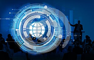 Digital Blue Hud Interface Global Concept