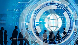 Digital Blue Hud Interface Global Concept