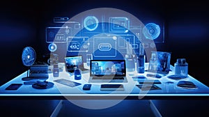 digital blue innovation background