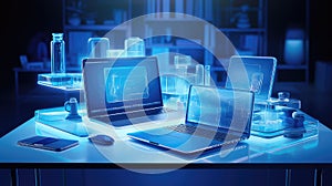 digital blue innovation background