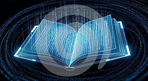 Digital Book with Binary Code