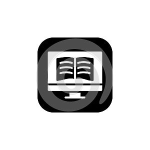 Digital book icon. Online Learning icon. Perfect for application, web, logo and presentation template. icon design solid rounded