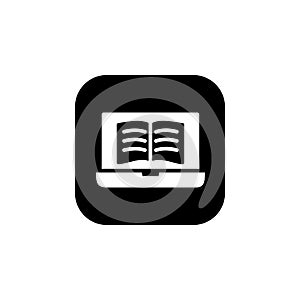 Digital book icon. Online Learning icon. Perfect for application, web, logo and presentation template. icon design solid rounded