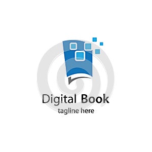 Digital book logo technology vector icon