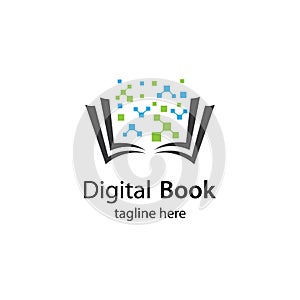 Digital book logo technology vector icon