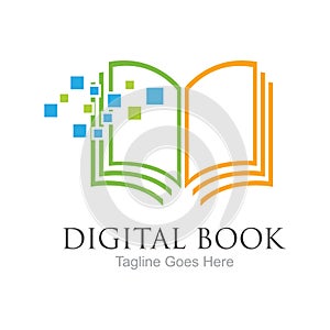 Digital book logo technology vector icon design