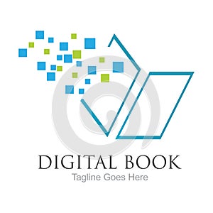 Digital book logo technology vector icon design