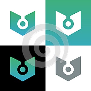 Digital book logo template, ebook or electronic book icon, online education symbol - Vector