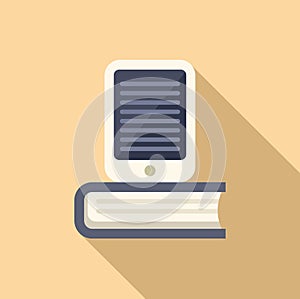 Digital book on paper literature icon flat vector. Public education