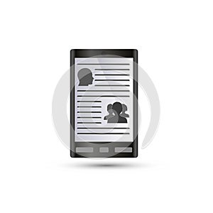 Digital book reader or tablet or smarthphone icon eps10