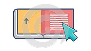 Digital Book Upload and Reading Icon, vector design Generative AI