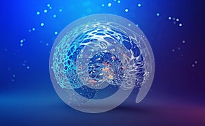 Digital brain, AI mind, trainable neural network