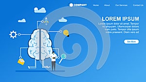 Digital brain and artificial thinking process concept