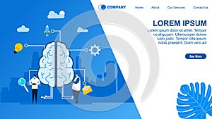 Digital brain and artificial thinking process concept