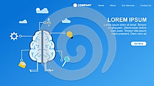 Digital brain and artificial thinking process concept