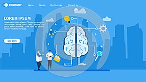 Digital brain and artificial thinking process concept