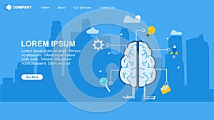 Digital brain and artificial thinking process concept