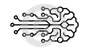 Digital brain circuit board for AI and intelligence, vector design Generative AI