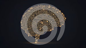 Digital Brain Circuitry Abstract Representation of Artificial Intelligence and Technology