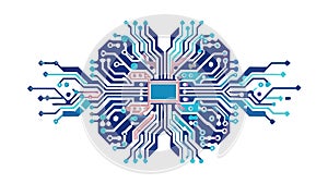 Digital Brain Circuitry Icon: AI and Computing Intelligence, vector design Generative AI