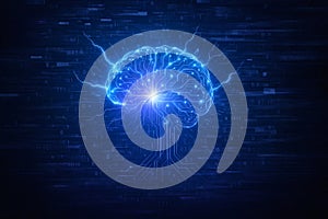 Cognitive Burst AI Brain Emerging from Digital Noise