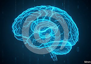 Digital Brain Concept with Binary Code.