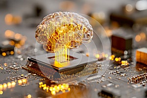 Digital brain concept illustrating artificial intelligence and advanced computing technology