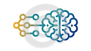 Digital Brain Connections and Data Flow Vector Icon, vector design Generative AI