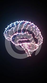 A digital brain with a glowing neural network plexus