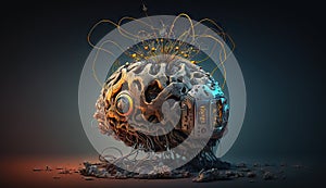 Digital brain machine - Artificial intelligence - generative AI, AI generated