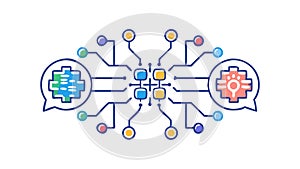 Digital Brain Network, Symbolizing Artificial Intelligence and Cognition, vector design Generative AI