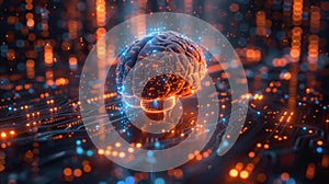 Digital brain with neural network - generative ai
