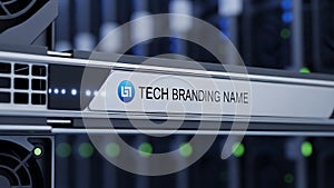 Digital Branding on Modern Server Rack