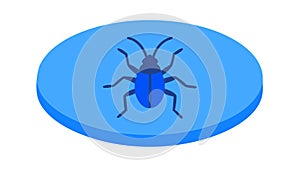 Digital Bug with Warning Sign, Malware, System Alert, Cyber Risk, vector design Generative AI