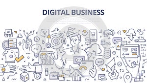Digital Business Doodle Banner