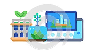 Digital Business Growth and Analytics, Smart Technology in Commerce, vector design Generative AI