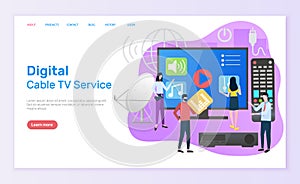 Digital Cable TV Service People with Television
