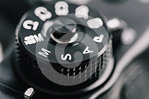 Digital Camera Control Dial Showing Aperture, Shutter Speed, Manual and Program Modes