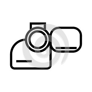 Digital camera icon line isolated on white background. Black flat thin icon on modern outline style. Linear symbol and editable