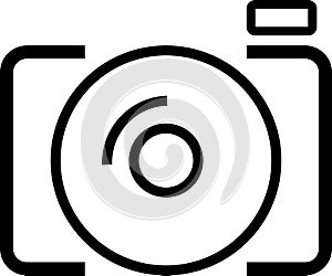 Digital camera icon. Photography flat logo and graphic design. For photographers