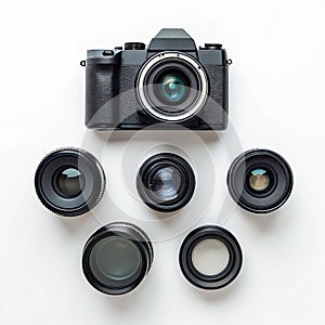 Digital camera with interchangeable lenses