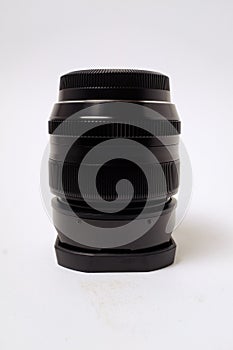 digital camera lenses on white background