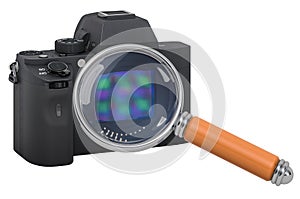 Digital camera with magnifier, 3D rendering