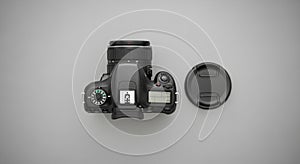 Digital camera placed on a light