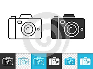 Digital Camera simple black line vector icon