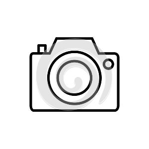 Digital Camera Vector Icon, Outline style, isolated on white Background. photo