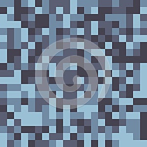 Digital camouflage in blue tones. Seamless vector pattern. Pixel grid for military themes and creative ideas