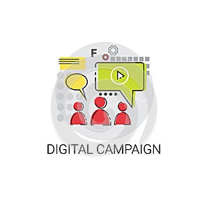Digital Campaign Content Marketing Icon
