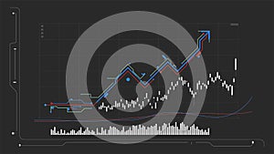 Digital candle stick chart stock market background