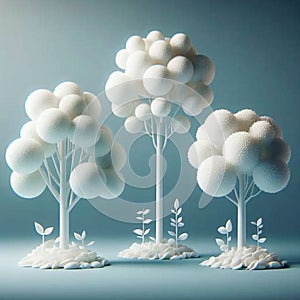 Crafting nature: a vectorized ode to fake plastic trees photo